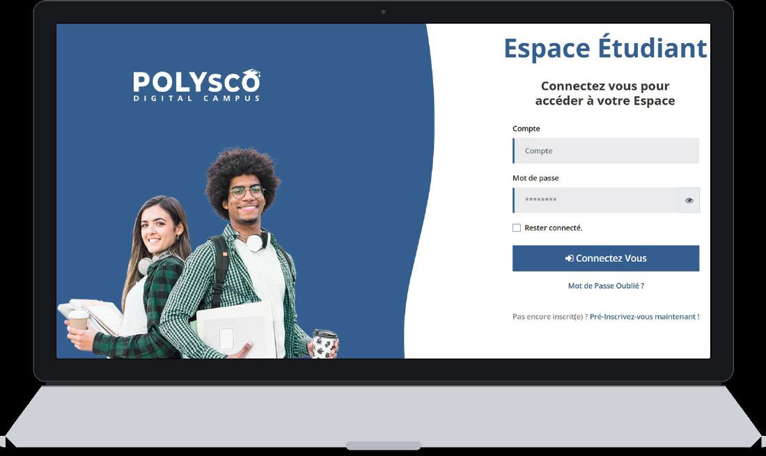 Écran de connexion à l'espace étudiant POLYSCO